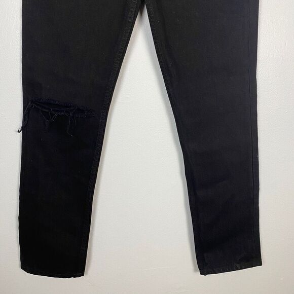 Reformation Julia High Cigarette Jean Destroyed Black - Picture 7 of 9